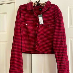 Wild fable cropped button up